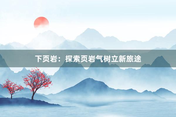 下页岩：探索页岩气树立新旅途