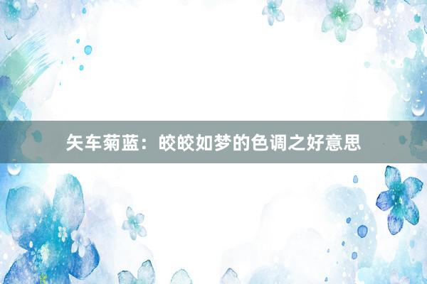 矢车菊蓝：皎皎如梦的色调之好意思